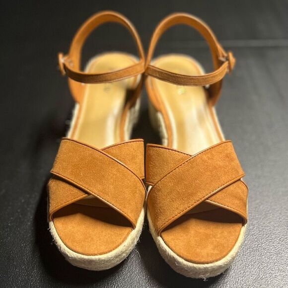 J.Crew Platform Espadrille Heeled Sandals in Warm Chicory Suede Size 7.5 NWB - Picture 6 of 16
